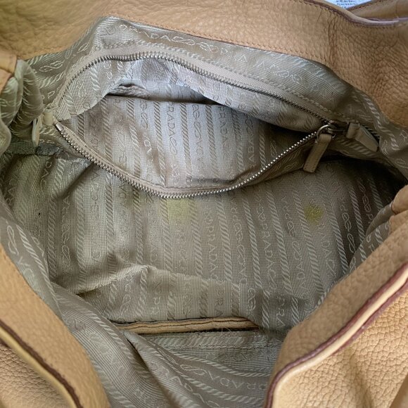 Vintage Y2K PRADA Moon Tan Leather Crescent Shoulder Bag - Picture 6 of 16